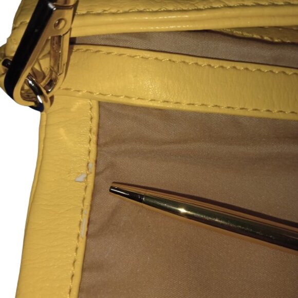 Charming Charlie Crossbody Bag Yellow 7" x 5" x 1" Preowned with Flaws Photos - Picture 10 of 10
